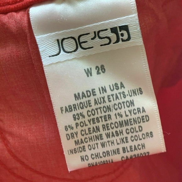 Joe's Red Fringed Hem Shorts size 26 - Picture 4 of 10